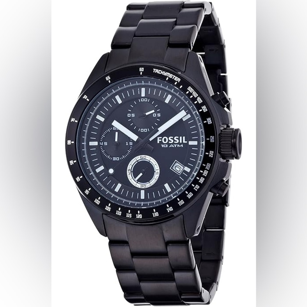 Fossil Men's Decker Black Chronograph Watch